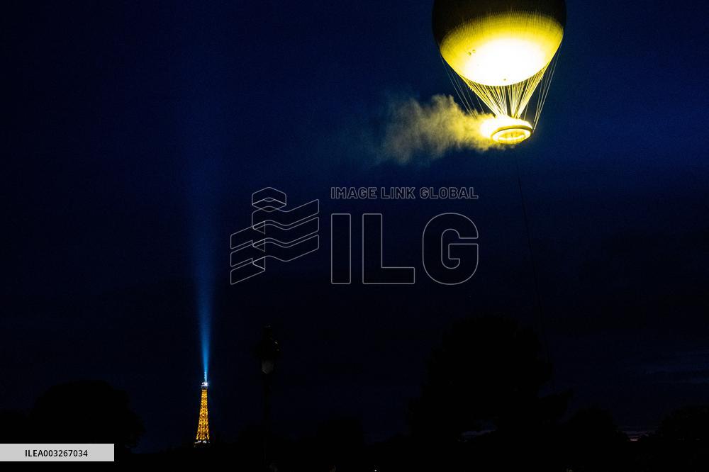 Paris 2024 - Flying Olympic Cauldron Illustration