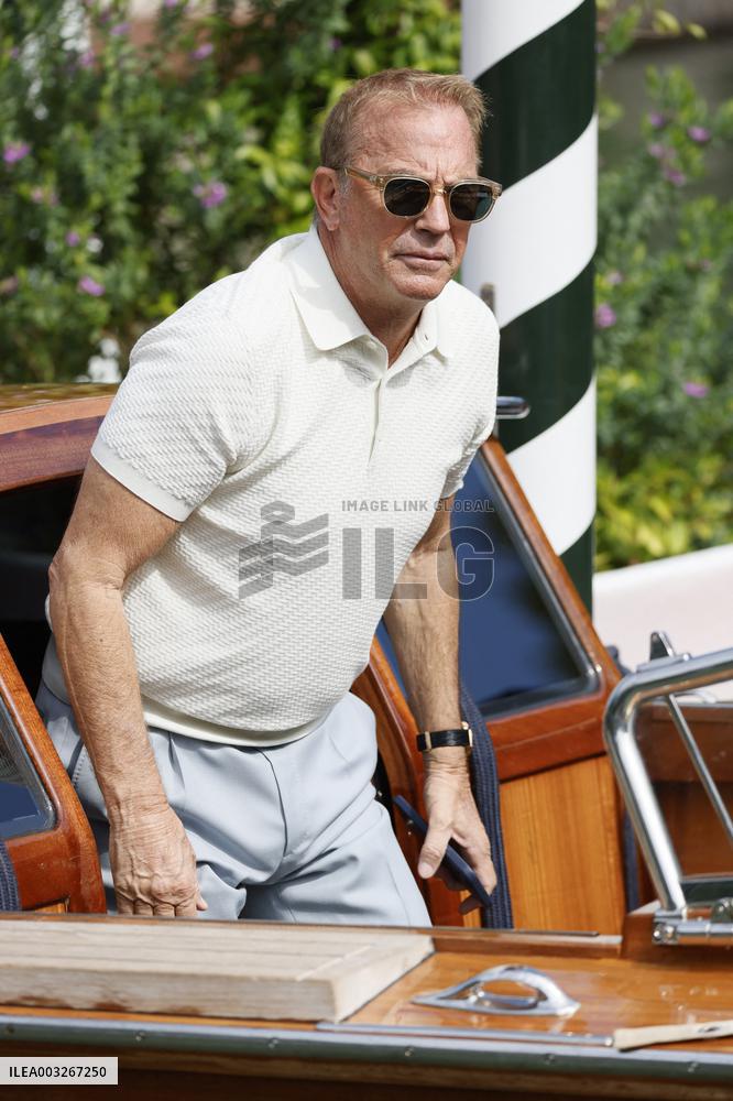 81st Mostra - Kevin Costner And His Son At Excelsior Hotel