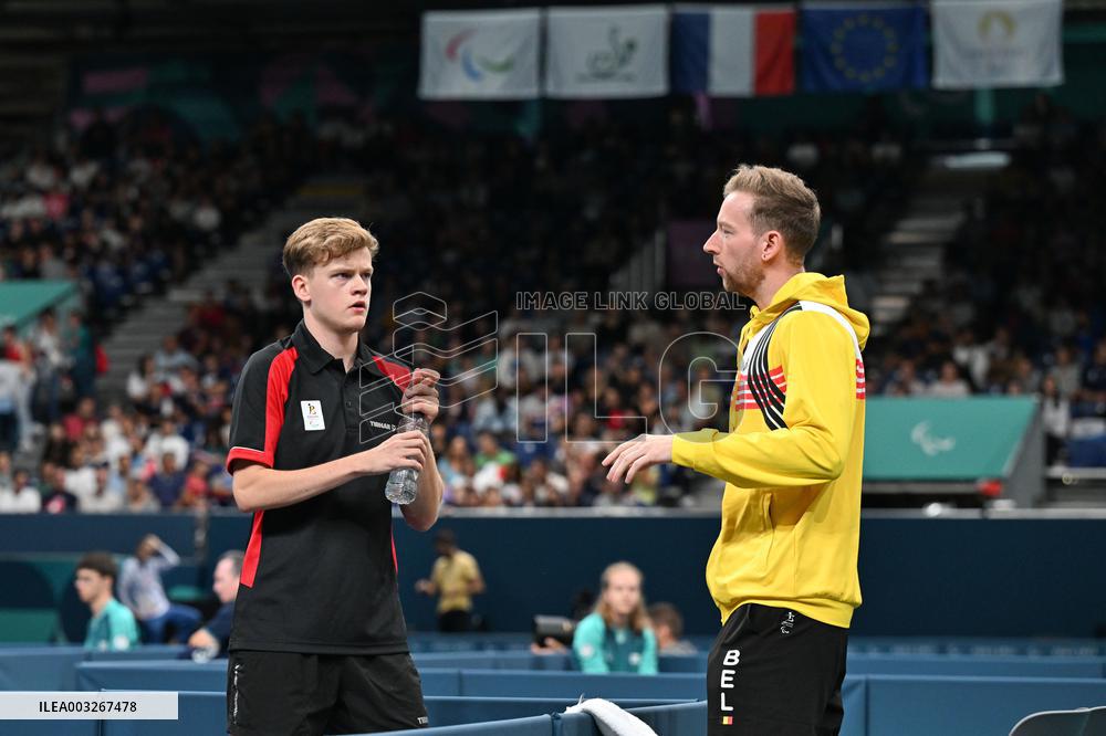 Paris 2024 Paralympics - Laurens Devos At Table Tennis Singles Semi Finals