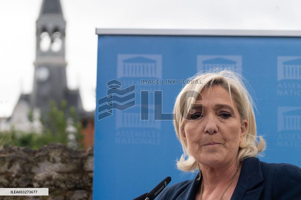 Marine Le Pen Arrives In Henin-Beaumont - France