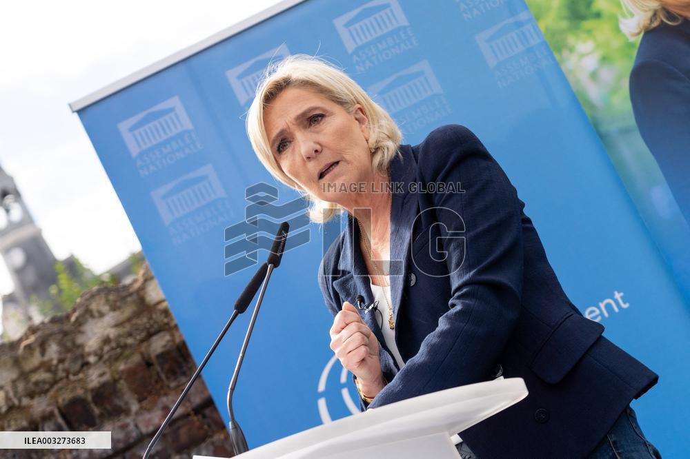 Marine Le Pen Arrives In Henin-Beaumont - France