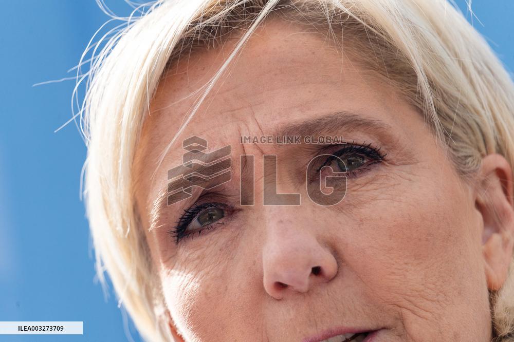 Marine Le Pen Arrives In Henin-Beaumont - France