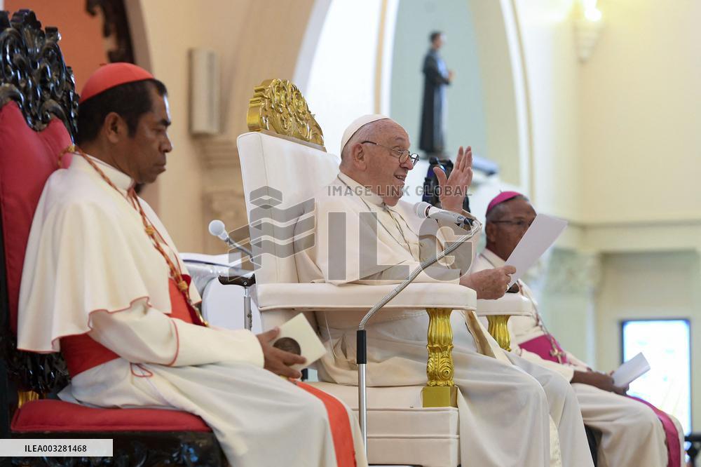 Pope Francis Meets Religious In Dili - Timor Leste