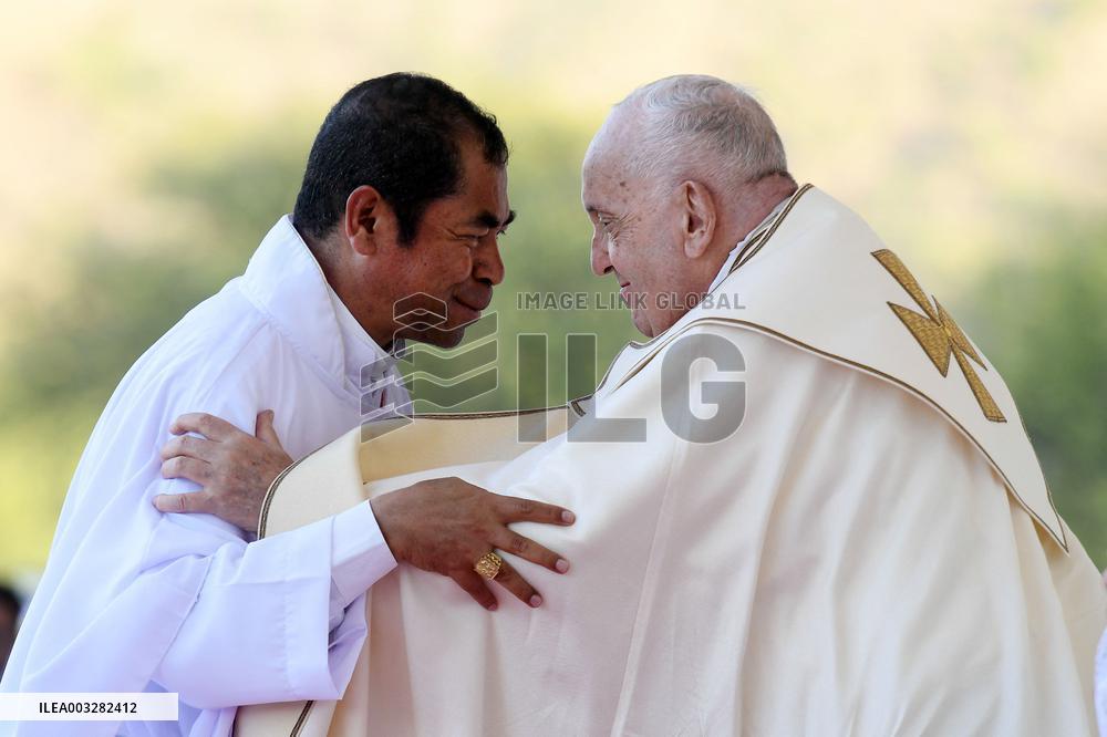 Pope Francis Leads A Mass in Timor Leste