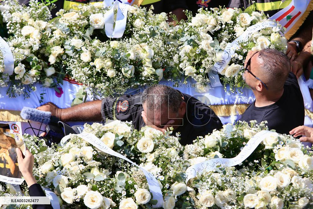 Funeral Of Three Personnel Of The Lebanese Civil Defense - Lebanon