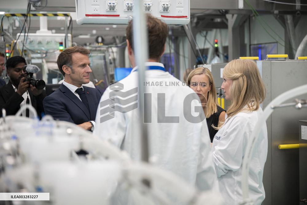 Emmanuel Macron at Inauguration of the new Sanofi plant - Neuville-sur-Saone