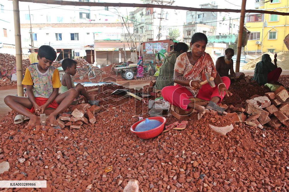 Brick Breaking Yard - Bangladesh