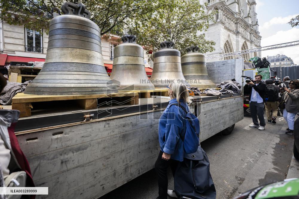 Eight Bells Return To Belfry Of Notre Dame - Paris