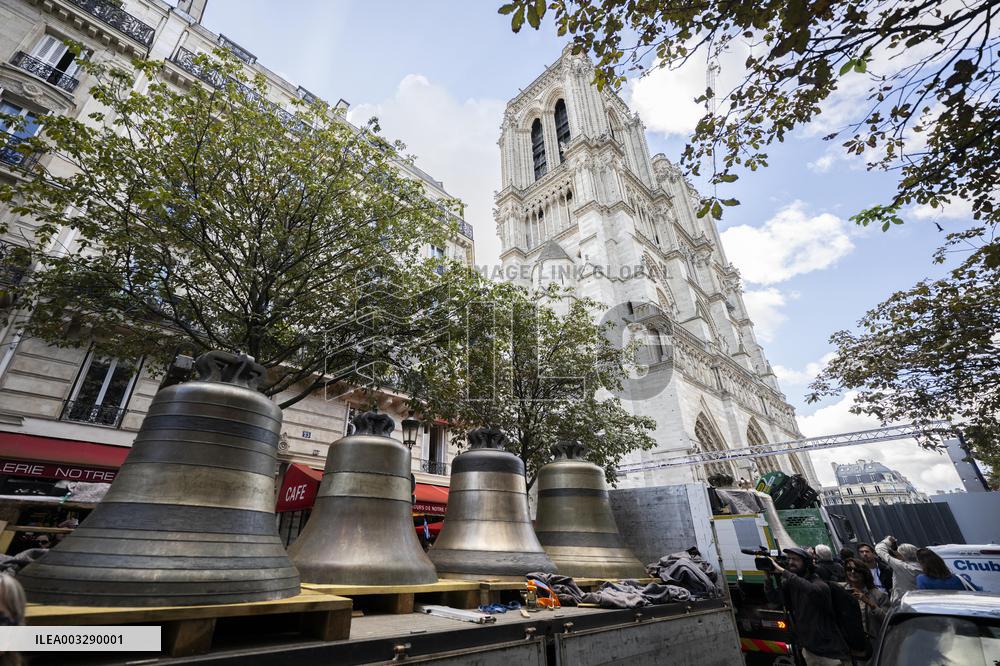 Eight Bells Return To Belfry Of Notre Dame - Paris