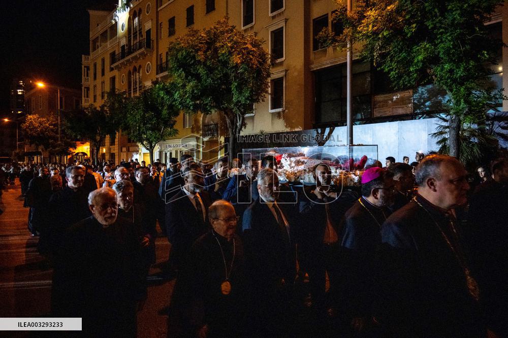 Ceremony To Receive The Body Of Cardinal Aghajanian - Beirut