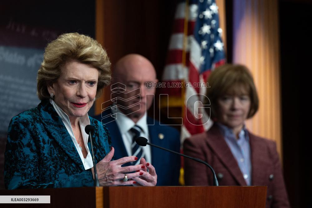Schumer Holds A Press Conference On Project 2025 - Washington