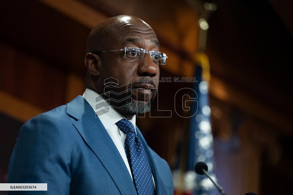 Schumer Holds A Press Conference On Project 2025 - Washington