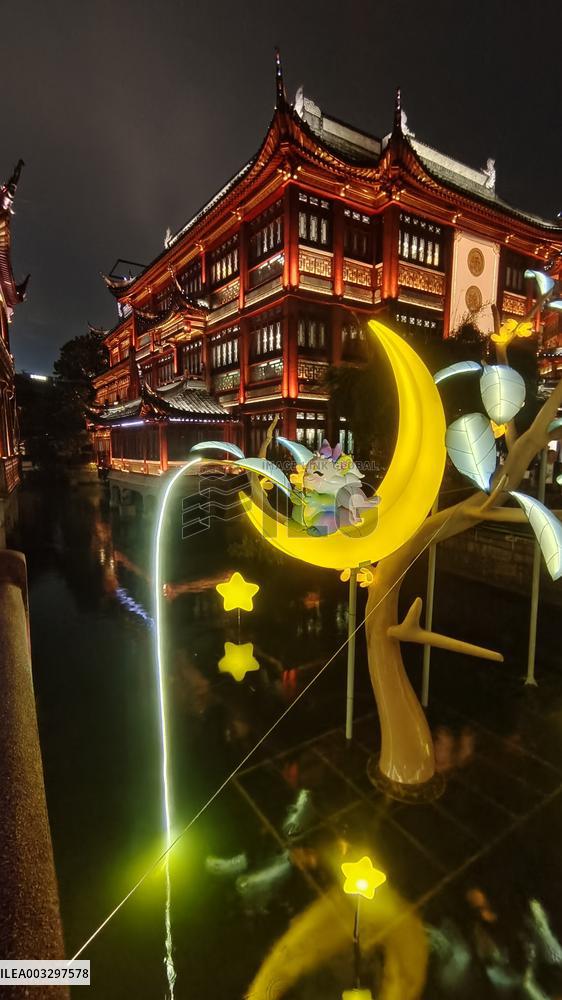 Lantern Show Celebrate Mid-Autumn Festival in Shanghai,