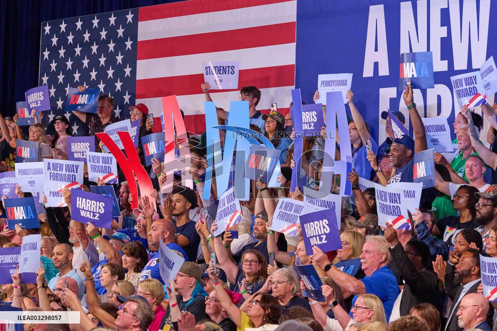 Kamala Harris Speaks At Rally In Wilkes-Barre - Pennsylvania