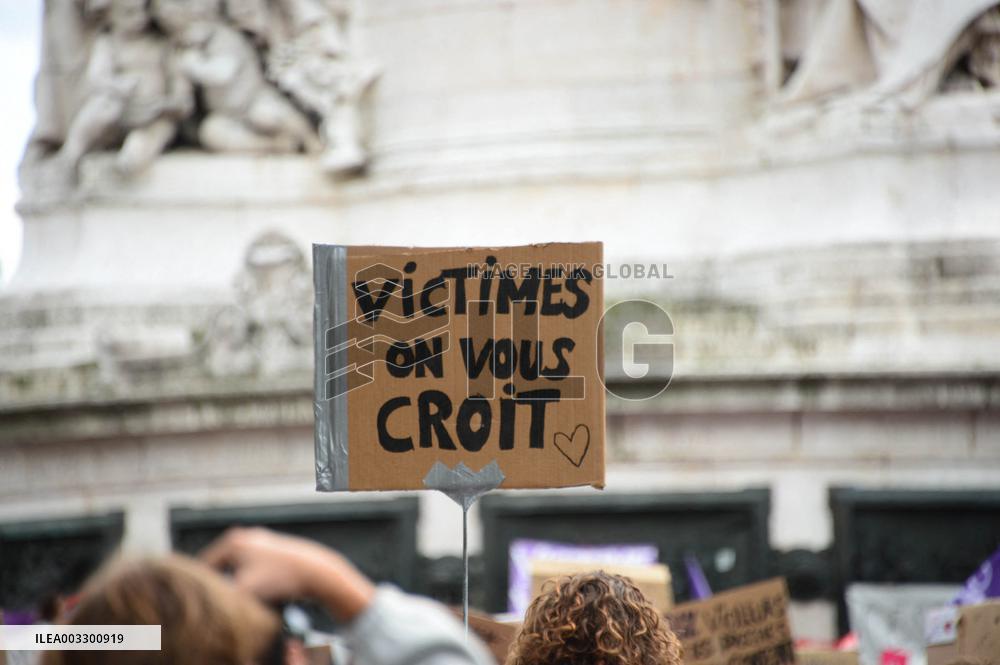 Demonstration In Support Of Gisele Pelicot - Paris