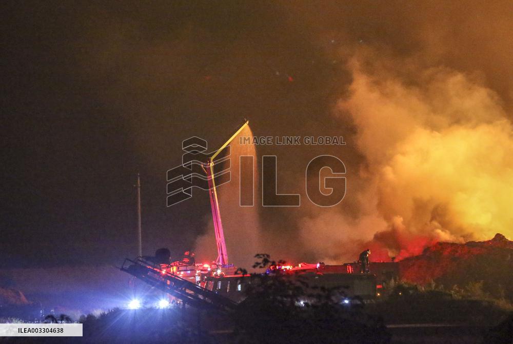 A Fire at A Wood Processing Plant in Yuncheng