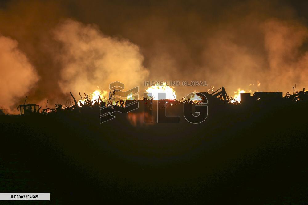 A Fire at A Wood Processing Plant in Yuncheng