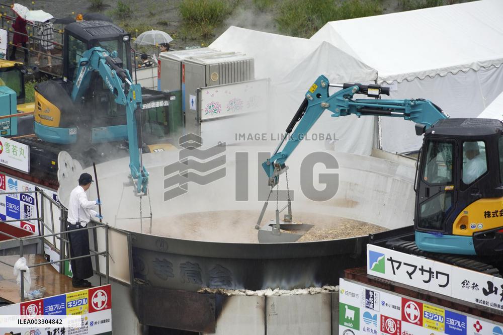 Taro soup festival in northeastern Japan