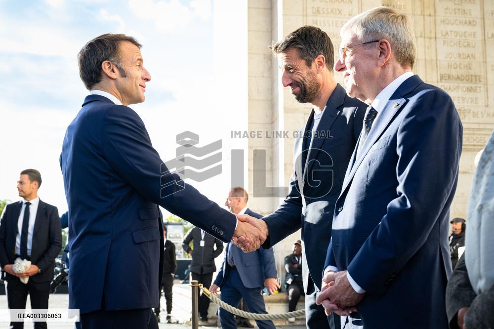 Parade Of French Athletes - Rekindling Of The Flame - Paris