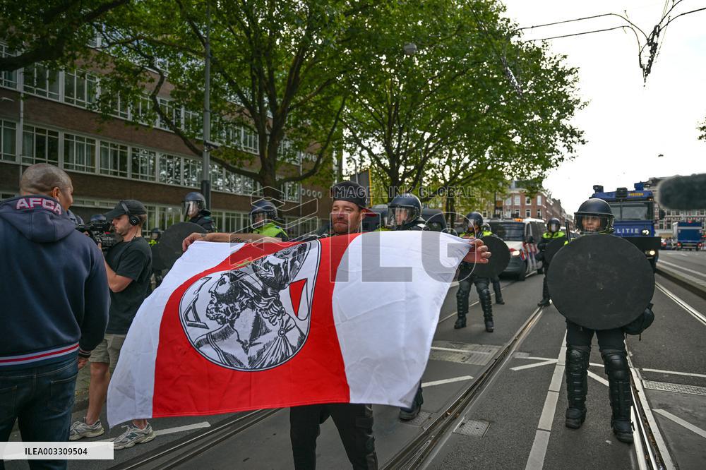 Hundreds Of Ajax Supporters Clash With Police - Amsterdam