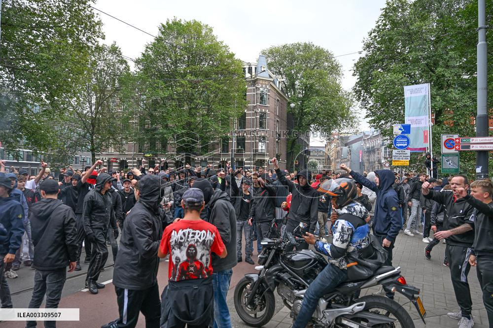 Hundreds Of Ajax Supporters Clash With Police - Amsterdam