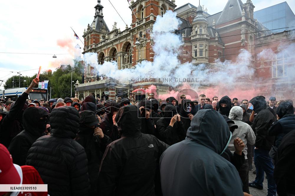 Hundreds Of Ajax Supporters Clash With Police - Amsterdam