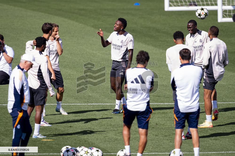 - UEFA Champions League - Champions League 2024/25 League Phase MD1: Real Madrid Training Session and Press Conference