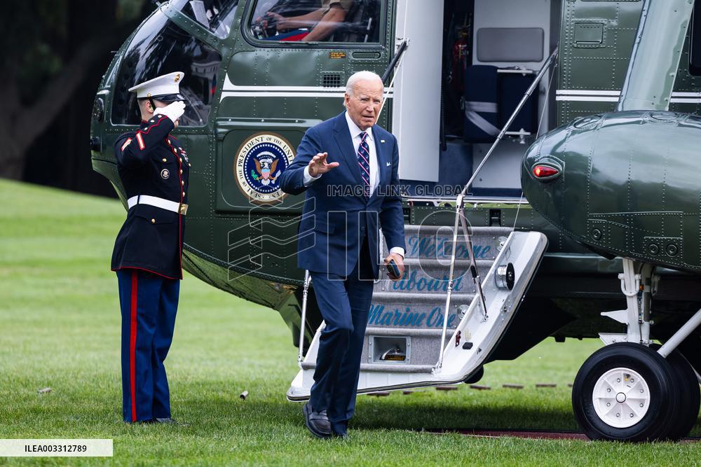 US President Biden speaks on second attempted Trump assassination as he arrives to White House