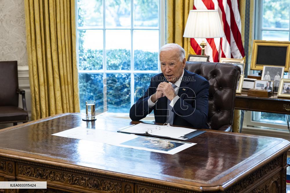 DC: President Biden Receives a Briefing on the ongoing Response to the Wildfire Season