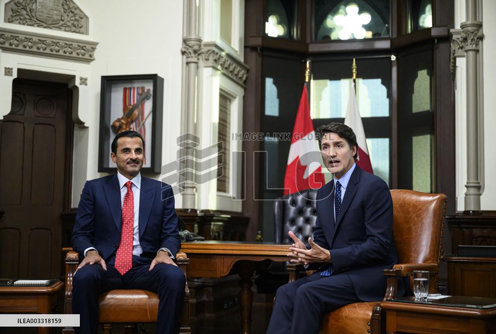 Justin Trudeau Welcomes Emir of Qatar - Ottawa