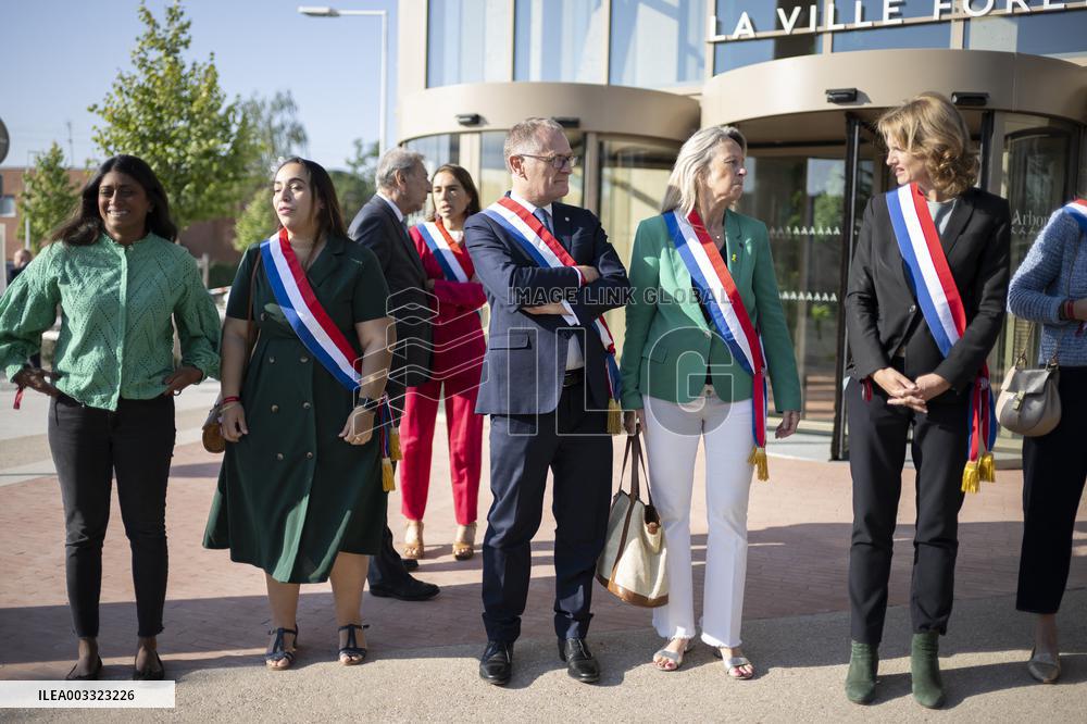 Macron Visits The Nanterre Arboretum - Nanterre