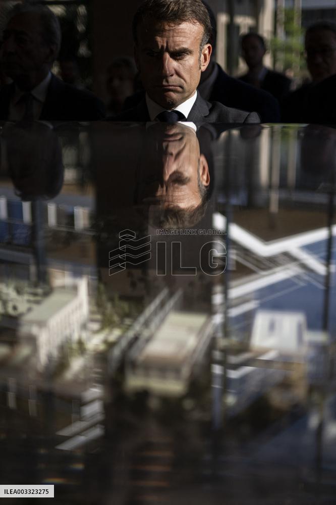 Macron Visits The Nanterre Arboretum - Nanterre