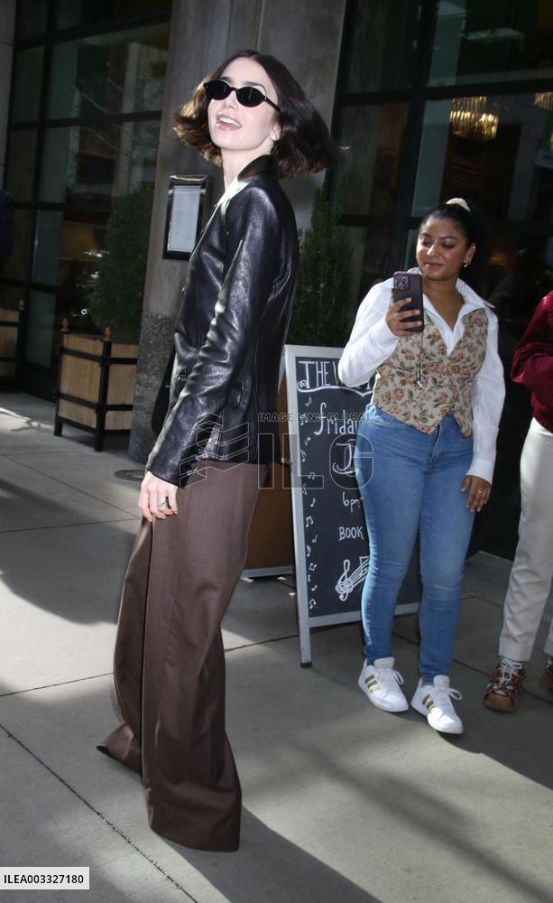 Lily Collins At Kelly Clarkson Show - NYC