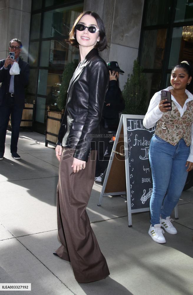 Lily Collins At Kelly Clarkson Show - NYC
