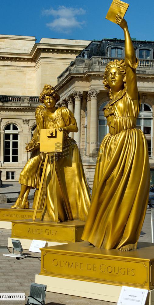 Ten Statues Of Women Honoured At Paris 2024 Opening Ceremony Display At National Assembly - Paris