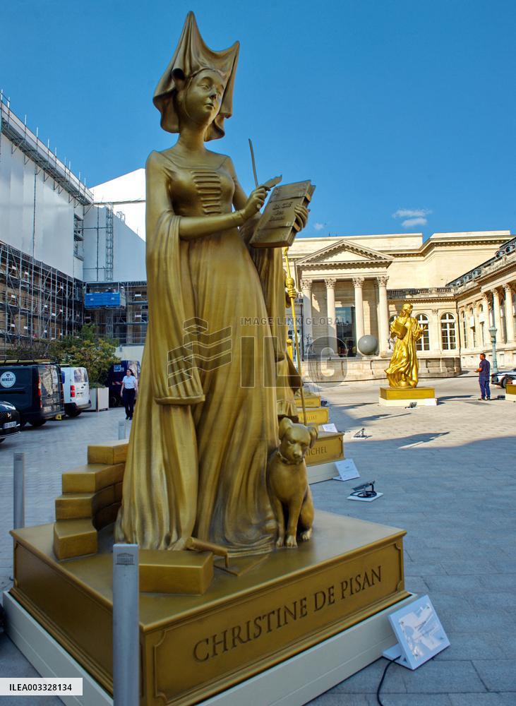 Ten Statues Of Women Honoured At Paris 2024 Opening Ceremony Display At National Assembly - Paris