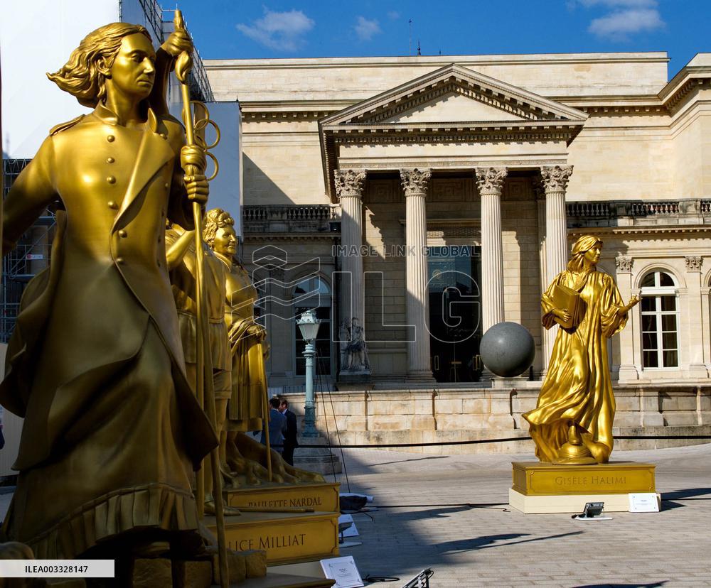 Ten Statues Of Women Honoured At Paris 2024 Opening Ceremony Display At National Assembly - Paris