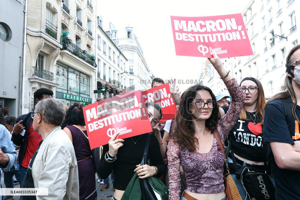 Demonstration Against Macron-Barnier Government in Paris