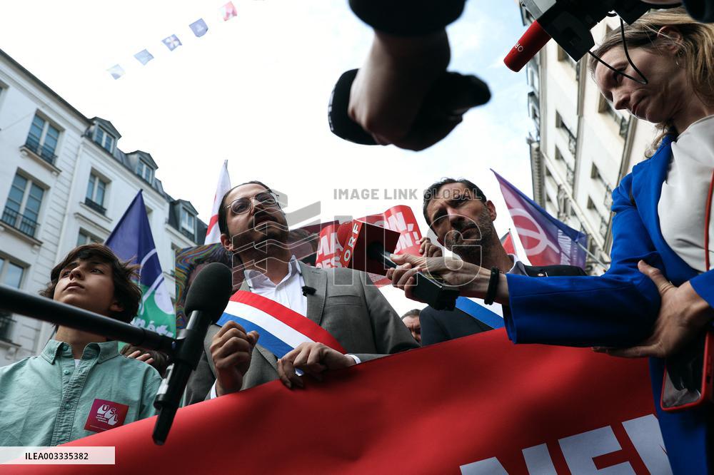 Demonstration Against Macron-Barnier Government in Paris