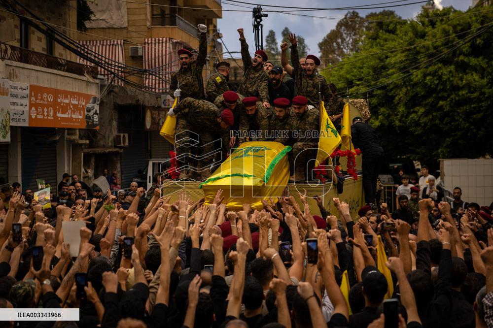 Hezbollah Commander Ibrahim Aqeel Funeral - Beirut