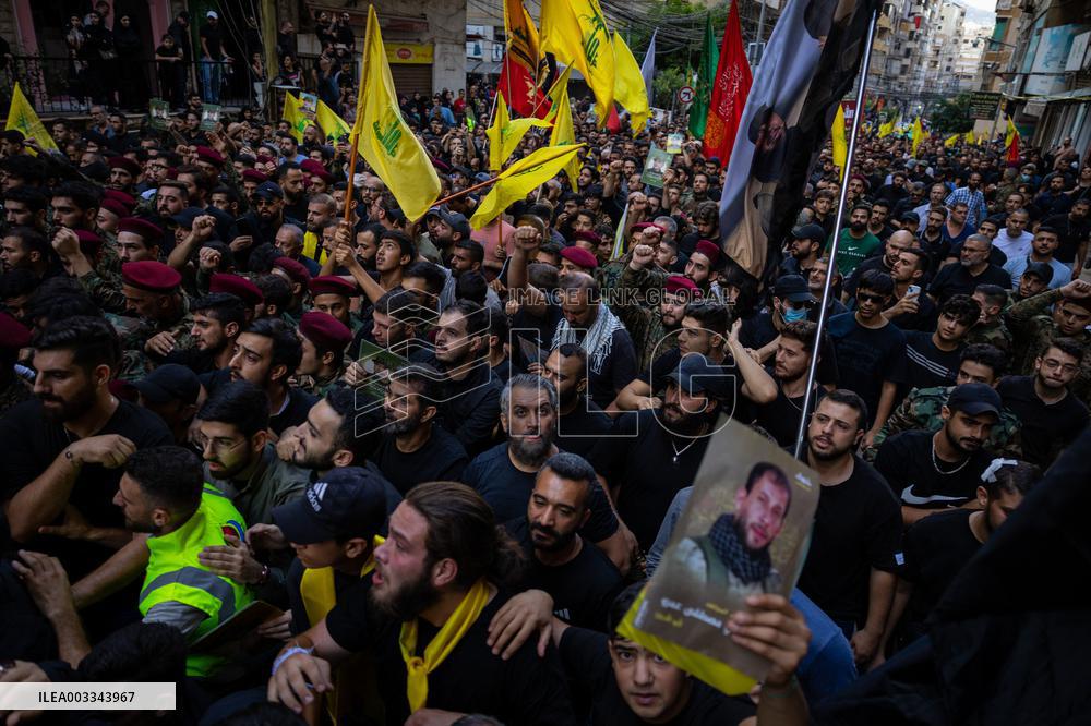 Hezbollah Commander Ibrahim Aqeel Funeral - Beirut