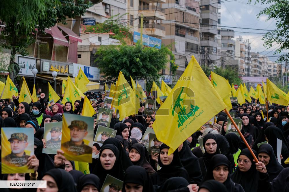 Hezbollah Commander Ibrahim Aqeel Funeral - Beirut