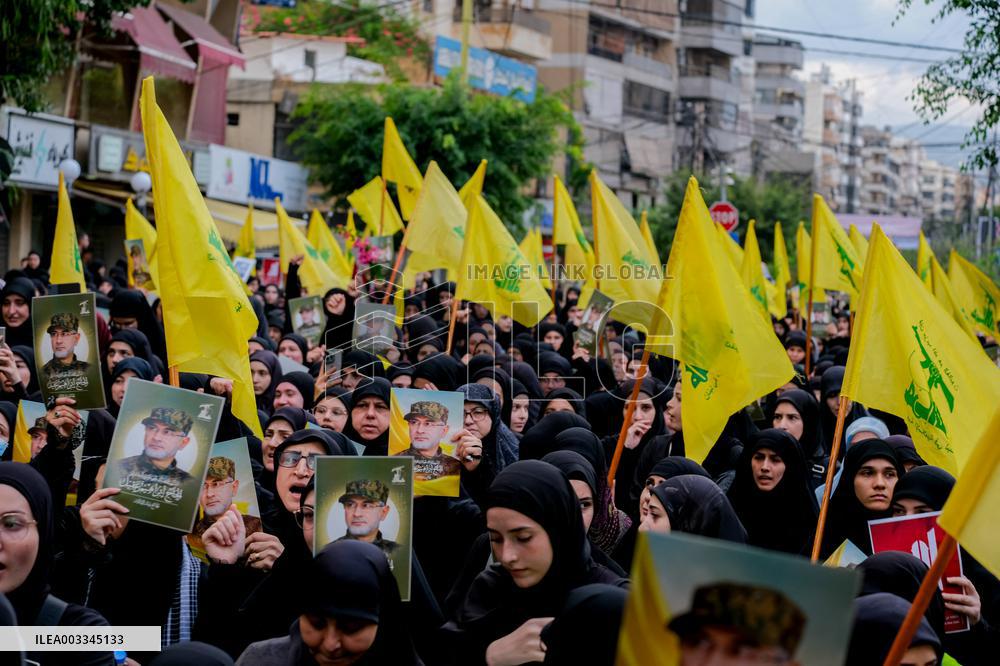Hezbollah Commander Ibrahim Aqeel Funeral - Beirut