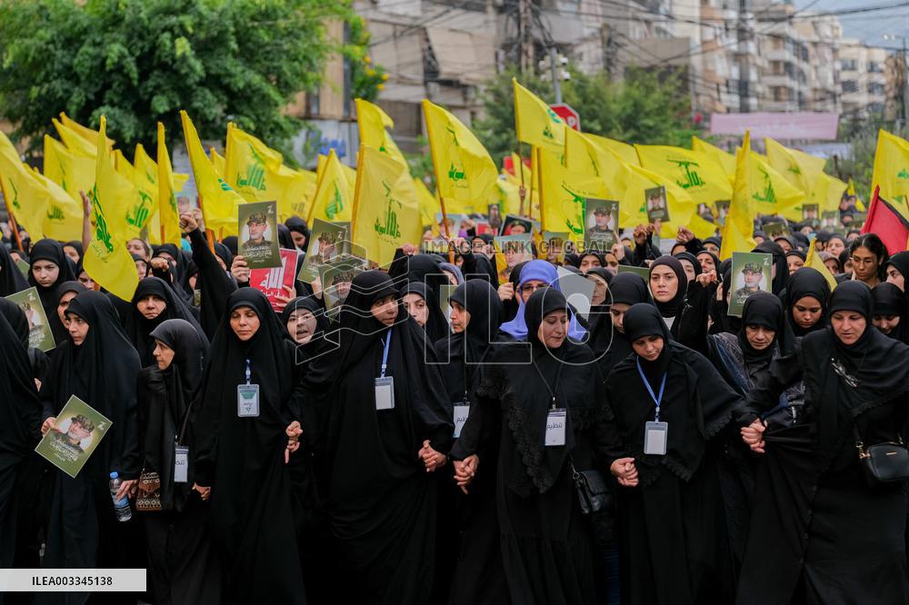 Hezbollah Commander Ibrahim Aqeel Funeral - Beirut