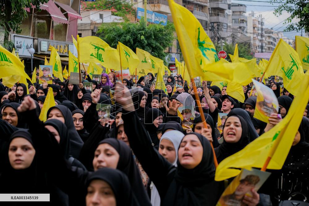 Hezbollah Commander Ibrahim Aqeel Funeral - Beirut