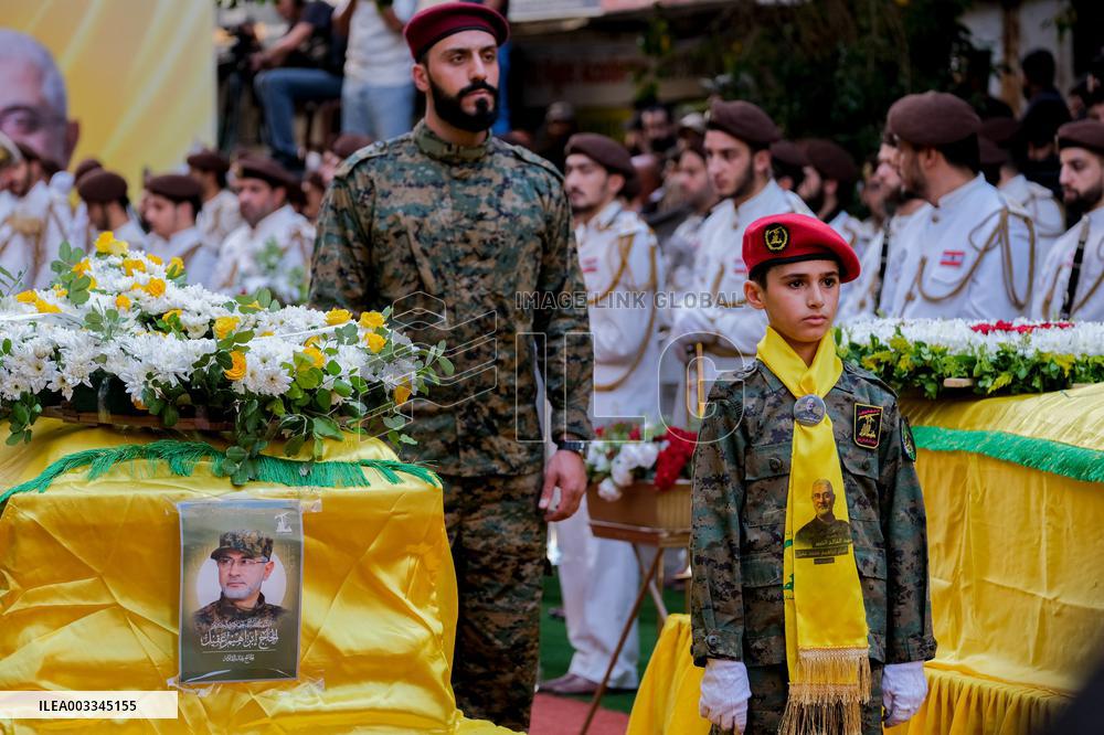 Hezbollah Commander Ibrahim Aqeel Funeral - Beirut