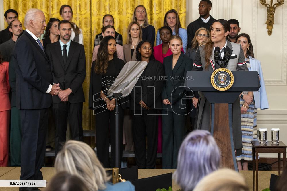 DC: President Biden Welcomes the NWSL Champions Gotham F.C. to the White House