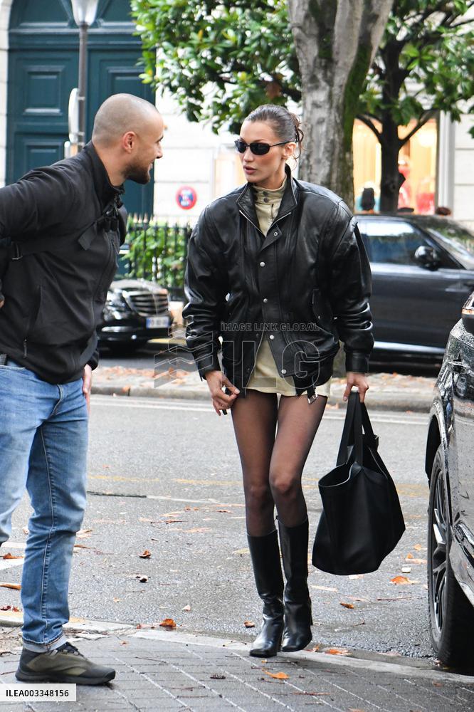 Bella Hadid Arrives At YSL Event - Paris