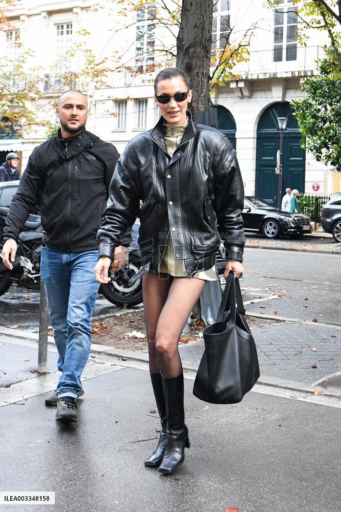 Bella Hadid Arrives At YSL Event - Paris