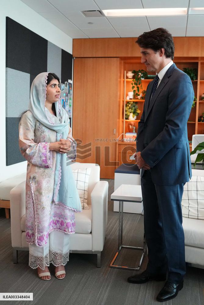 Justin Trudeau Meets Malala Yousafzai - NYC